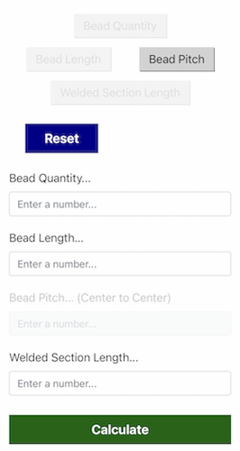 How to use Stitch Weld Calc | calculator selector buttons