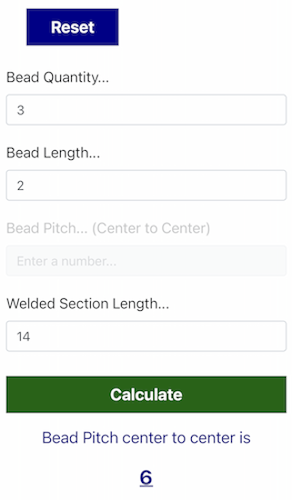 How to use Stitch Weld Calc | calculator final result